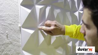 3D Wall Panels  3 boyutlu duvar paneli uygulaması  wwwduvarımcomtrwww3dduvarpanelicom [upl. by Edrea]