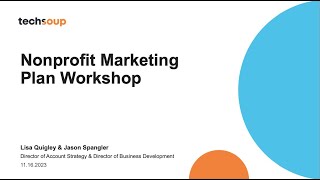 Nonprofit Marketing Plan Workshop [upl. by Marmaduke]