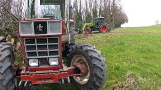 Abattage et Sortie de Bois  IH 844SB  Claas Axos 340 CX  2018 [upl. by Nnylhtak398]