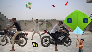 Kite Flying amp Havey Bike Vs Honda Challenge [upl. by Aubree572]