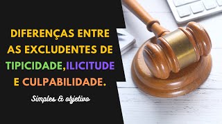 Diferença entre as excludentes do Direito Penal Tipicidade Ilicitude e Culpabilidade [upl. by Jenni]