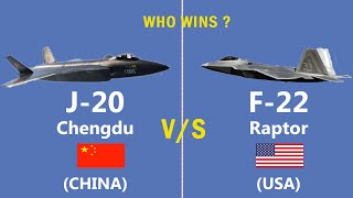 Comparison of Chinas built J20 and USAs built Raptor F 22 fighter jet USA CHINA [upl. by Ortensia]