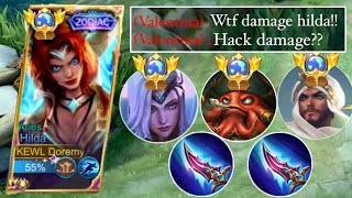 HILDA ROAMING FULL GAMEPLAY ROTATION🔥MODE AGRESSIVE ONHILDA BEST BUILD 2023  MLBB [upl. by Iover423]