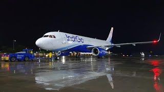 FLIGHT LANDING AT VIZAG INTERNATIONAL AIRPORT  VTZ  NIGHT VIEW [upl. by Artkele]