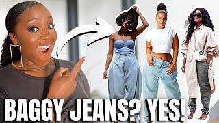 How to Style Baggy Jeans for Women amp NOT Look Crazy [upl. by Ahsaelat885]