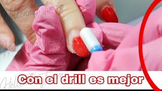 Cómo retirar el esmalte en gel con el drill de uñas  Esmalte semipermanente [upl. by Laehcimaj]