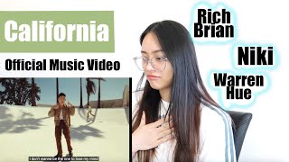 Rich Brian NIKI amp Warren Hue  California Official Music Video  REACTION [upl. by Llehcor]