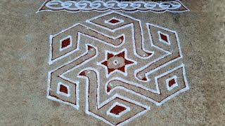 158 Kokkare Rangoli Design Rangolicreativity Kokkarerangolidesigns Beginnersrangoli [upl. by Yesnek633]