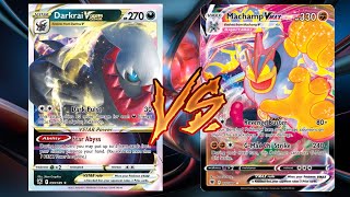 CRAZY GAME POKEMON TCG MACHAMP VMAX VS DARKRAI VSTAR [upl. by Rennug545]