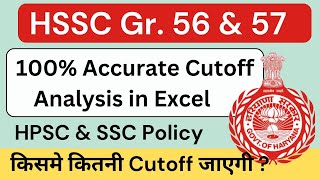 HSSC Group C Cutoff Analysis with Reservation in Excel acc to Official Data Haryana Group C [upl. by Eidderf]