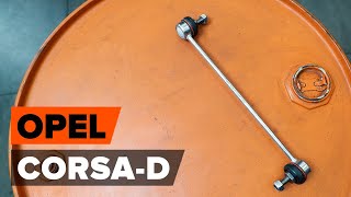 How to change front anti roll bar link OPEL CORSA D TUTORIAL AUTODOC [upl. by Winikka]