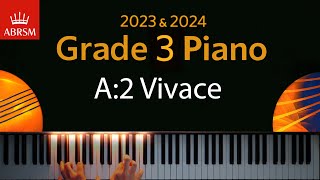 ABRSM 2023 amp 2024  Grade 3 Piano exam  A2 Vivace  Muzio Clementi [upl. by Lattie]