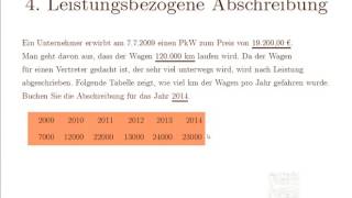 4 Kaufleute lernen leicht Buchhaltung Leistungsbezogene Abschreibung [upl. by Juana]