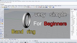 How to make a very simple band ring  CAD  Rhino5 Software [upl. by Einaffets]