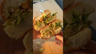 make quick lunch with me transforming caesar salad into a bagel sandwich 🥯 easycooking [upl. by Michi]