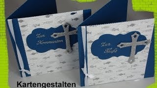 25 Video  Karte zur Kommunion  Taufe  Konfirmation basteln cardmaking [upl. by Lekym]