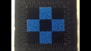 8 Quilt a Nine Patch Block with Wiggly Pasta [upl. by Llednil]