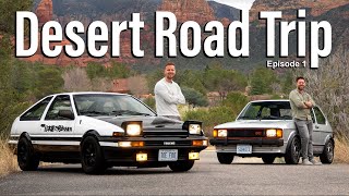 1000 Miles Across the Desert in OUR Toyota AE86 and GTI  Road to Enlightenment Ep1 [upl. by Elston]