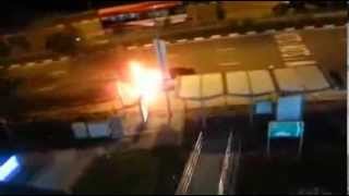 SMRT taxi catches fire outside JCube shopping mall [upl. by Brade673]