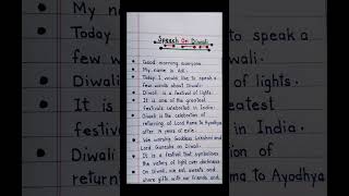 Diwali speech in English speech on diwali trendingvideo trendingshorts [upl. by Gnoy]