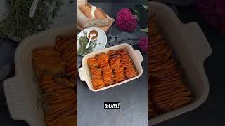 How to Bake Sweet Potatoes Slices with Garlic Thyme Butter  Easy Christmas Side Dish Recipe [upl. by Sibyl]