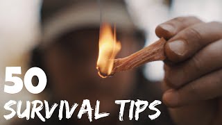 50 Survival Tips  Food  Fire  Shelter  Water  Wilderness knowledge you should know [upl. by Yelyab]