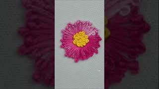 Pistil Stitch Flower Brazilian embroidery tutorial shortsmalinagm [upl. by Octavius]