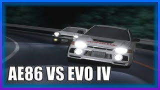 INITIAL D  AE86 VS EVO IV HIGH QUALITY [upl. by Ullman]