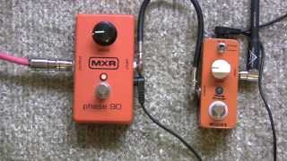 MXR Phase 90 Vs Mooer Ninety Orange Clone Pedal Shootout [upl. by Gilford]