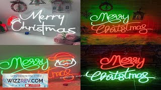 Merry Christmas Neon Lights Adjustable lighting USB Red Green White Acrylic Neon Review [upl. by Chaworth]