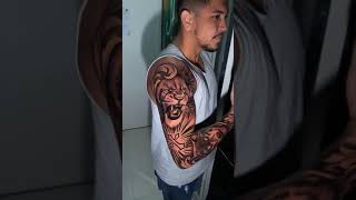 Awesome Examples of Full Sleeve Tattoo Ideas  Tiger tattoo sleeve Men tattoos arm sleeve [upl. by Eidroj]