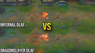 Infernal Olaf vs Dragonslayer Olaf Skin Comparison  League of Legends [upl. by Ellesirg]