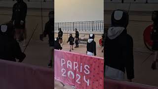 🤺Fencing demonstration in Grand Palais  Paris 2024 🇫🇷 [upl. by Nallad]