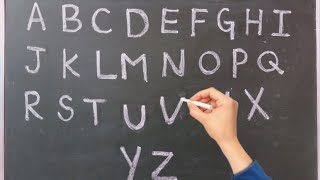 ALPHABETS WRITINGLEARN ABCD BLACK BOARD EDUCATION [upl. by Carola]