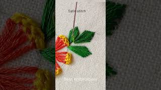 Satin stitch leaf embroidery [upl. by Cheshire]