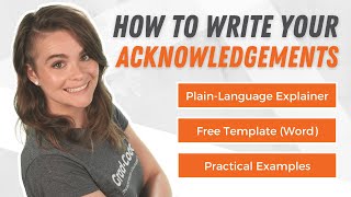 How To Write Acknowledgements In A Thesis Or Dissertation With Examples  Free Template [upl. by Suoivatram]