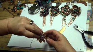 Jewelry Making Lumiere Paints Gilders Paste and Diamond Glaze Flower Necklaces Pendants [upl. by Wendye]