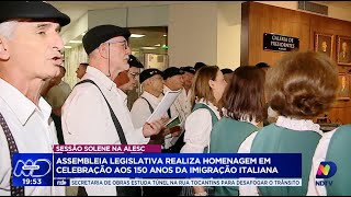 Homenagem aos 150 anos da imigração italiana na Alesc [upl. by Adnilim]