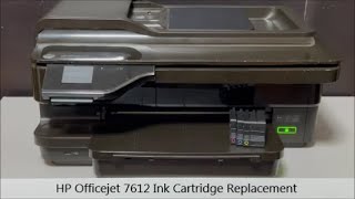 How to Replace the Ink Cartridges in a HP Officejet 7612 Printer [upl. by Eanrahs]