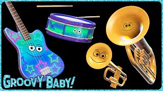 quotFunkquot – Baby Sensory Music Video – Colorful Animated Instruments Playing Snazzy Music [upl. by Tennos966]