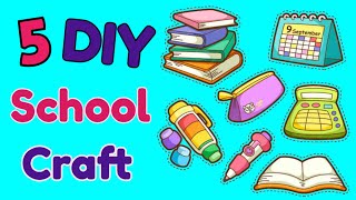 5 EASY CRAFT IDEAS  School Craft Idea  DIY Craft School hacks Origami craftpaper craft idea [upl. by Nwadrebma]