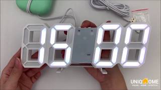 LED Digital Clock Instructions by UNIQHOME [upl. by Zorina269]