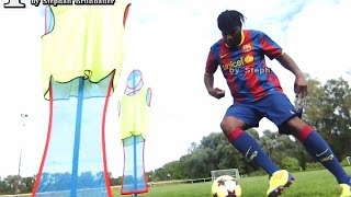 ⚽ 2 GEGNER MIT 1 TRICK STEHEN LASSEN  ⚽ FUßBALL DRIBBEL TRICK VON MESSI NEYMAR FÜR´S SPIEL HD [upl. by Wittenburg]