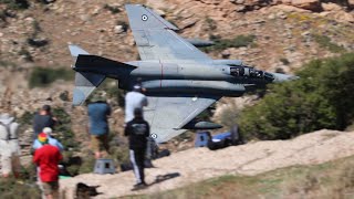 THE LEGENDARY F4 PHANTOMS FLYING LOW IN THE GREEK MACH LOOP  4K [upl. by Sharlene118]