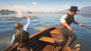 Arthur goes dynamite fishing with Dutch and Hosea  RDR2 [upl. by Ahseyi51]