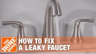 How to Fix a Leaky Faucet  The Home Depot [upl. by Araihc]