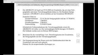 Anschaffungskosten Herstellungskosten Kauf Erwerb Grundstücke Gebäude Abschlussprüfung FOS BOS 2009 [upl. by Airtal]