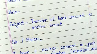 Application to bank manager for transfer bank account [upl. by Clausen934]