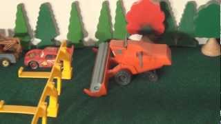 Pixar Cars Classic scene of Frank chasing Lightning and Mater awesome [upl. by Neicul]