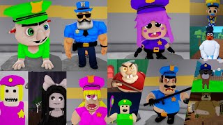 Roblox All Jumpscares Escape Obby LITTLE CRAZYS DOGE BARRYS BUFF POLICE FAMILY BRUNOS FAMILY [upl. by Emyle66]